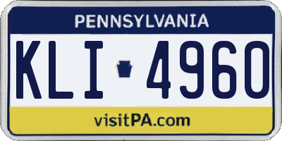 PA license plate KLI4960
