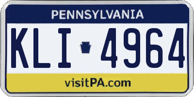 PA license plate KLI4964
