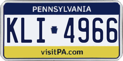 PA license plate KLI4966