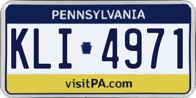PA license plate KLI4971