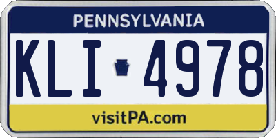 PA license plate KLI4978