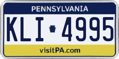 PA license plate KLI4995
