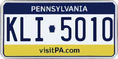 PA license plate KLI5010