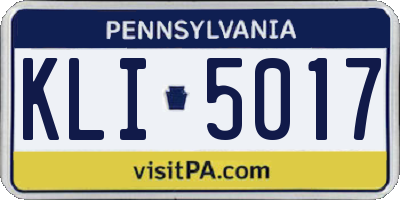 PA license plate KLI5017