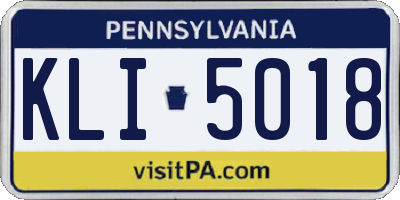 PA license plate KLI5018