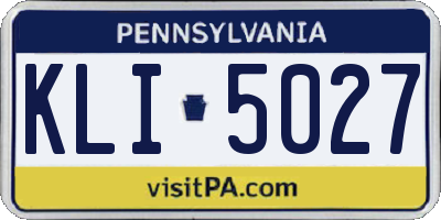 PA license plate KLI5027