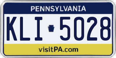 PA license plate KLI5028