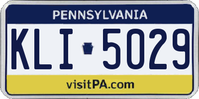 PA license plate KLI5029
