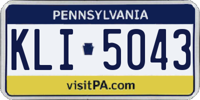 PA license plate KLI5043