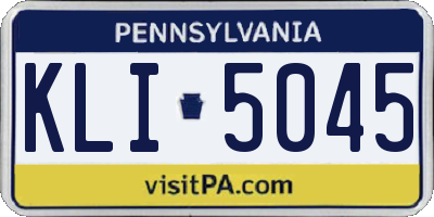 PA license plate KLI5045