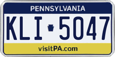 PA license plate KLI5047