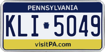 PA license plate KLI5049