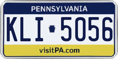 PA license plate KLI5056