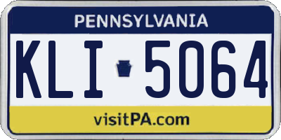 PA license plate KLI5064