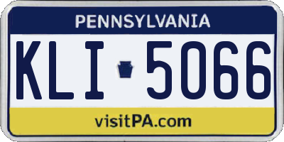 PA license plate KLI5066