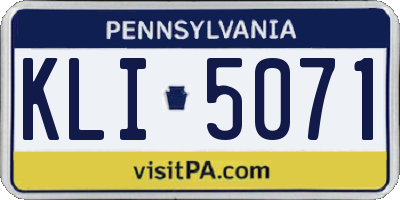 PA license plate KLI5071