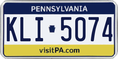 PA license plate KLI5074