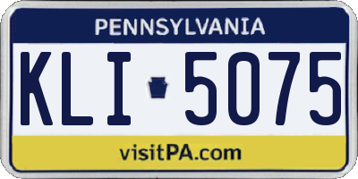 PA license plate KLI5075