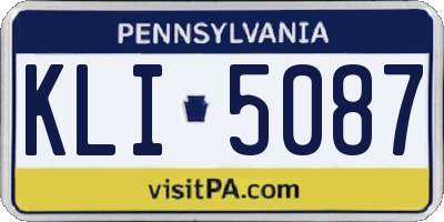 PA license plate KLI5087
