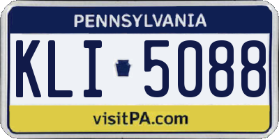 PA license plate KLI5088
