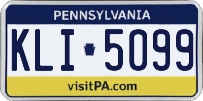 PA license plate KLI5099