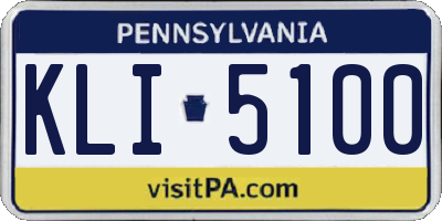 PA license plate KLI5100