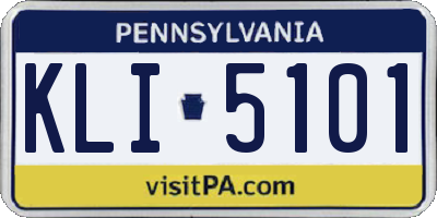 PA license plate KLI5101