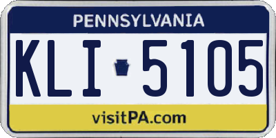 PA license plate KLI5105