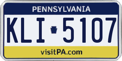 PA license plate KLI5107