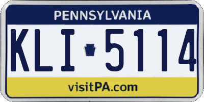 PA license plate KLI5114