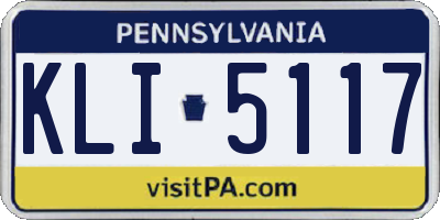 PA license plate KLI5117