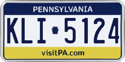 PA license plate KLI5124