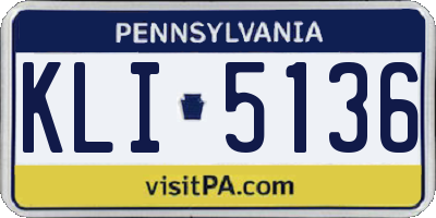 PA license plate KLI5136