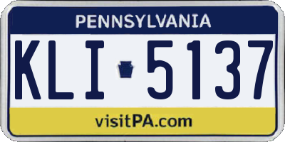 PA license plate KLI5137
