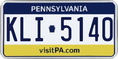 PA license plate KLI5140