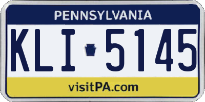 PA license plate KLI5145
