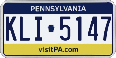 PA license plate KLI5147