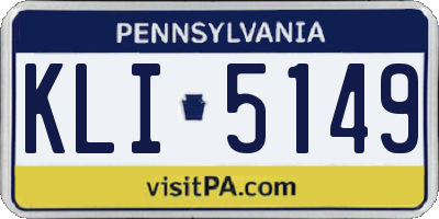 PA license plate KLI5149