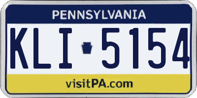 PA license plate KLI5154