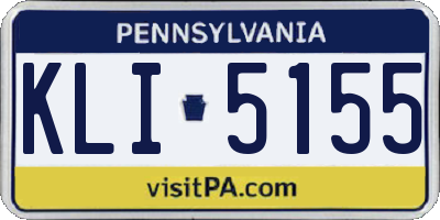 PA license plate KLI5155