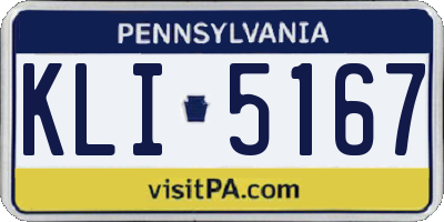 PA license plate KLI5167