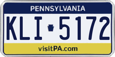 PA license plate KLI5172
