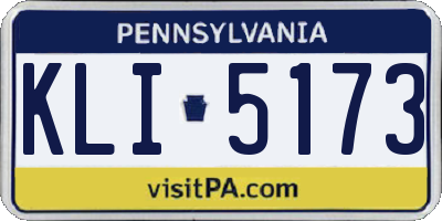PA license plate KLI5173