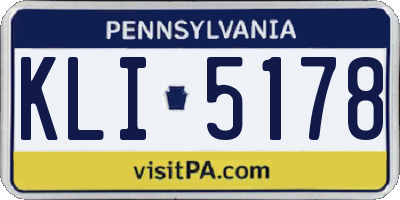 PA license plate KLI5178
