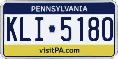 PA license plate KLI5180