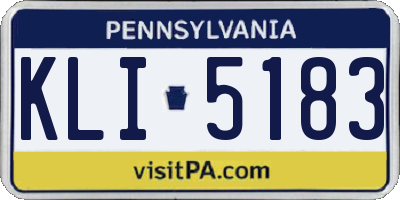PA license plate KLI5183