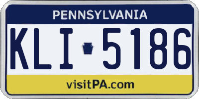 PA license plate KLI5186