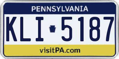 PA license plate KLI5187