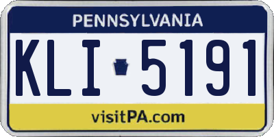 PA license plate KLI5191