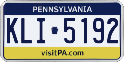 PA license plate KLI5192